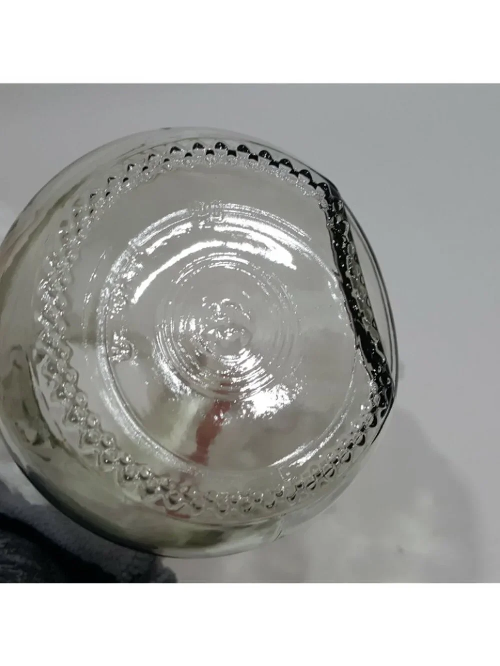 Vintage Clear Wavy Glass Milk Juice Bottle Jar Jug Carafe Since 1852 Flat Back